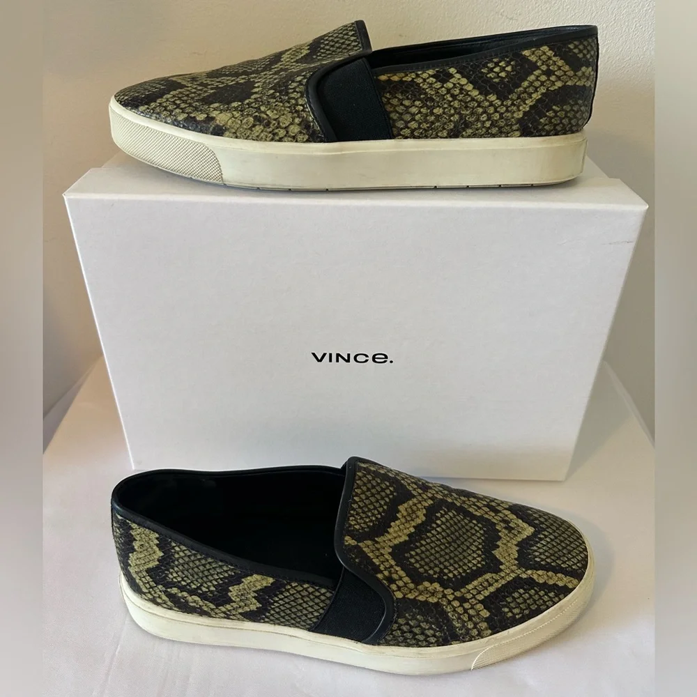 VINCE Blair Snake Print Slip-On Sneakers Women’s 8.5 - Picture 4 of 6